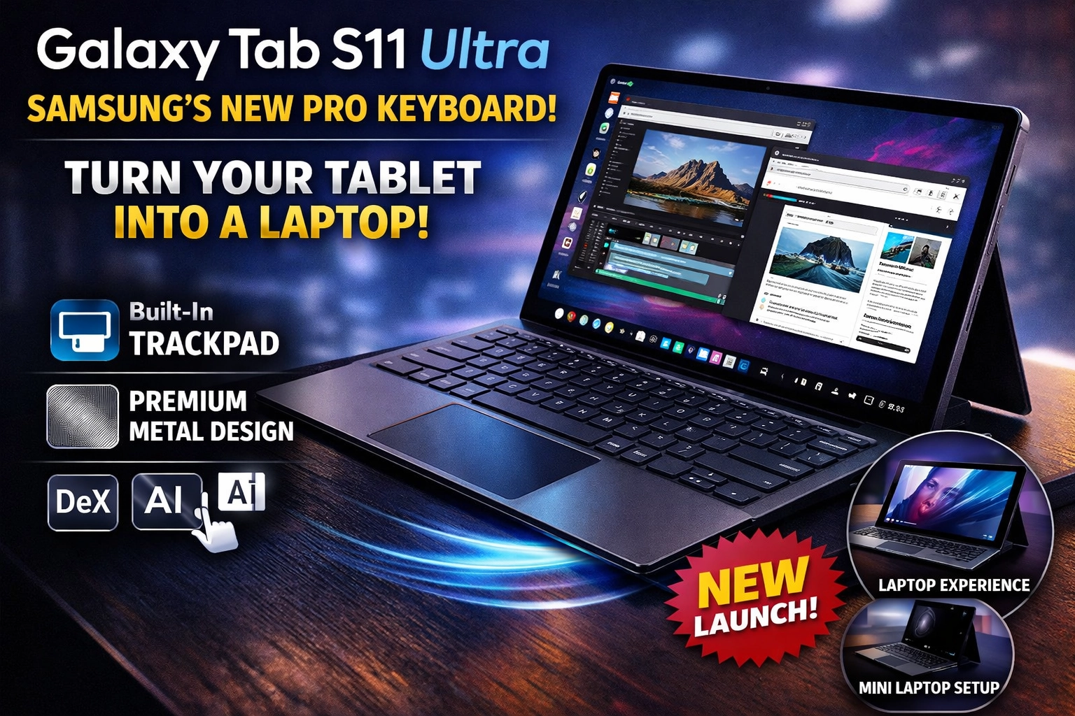 Galaxy Tab S11 Ultra Pro Keyboard – Powerful